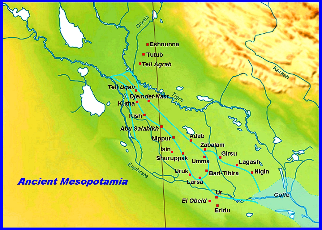 Map Of Mesopotamia 2000 1600 Bce Illustration Ancient History