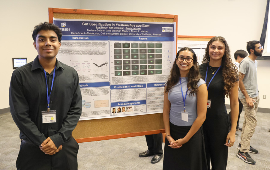 RISE students Rahul, Ami, and Sarah at the RISE Symposium